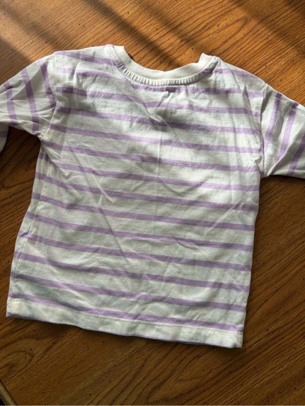 Infant Long-Sleeve Lavender Stripe Top with Ghost Patch